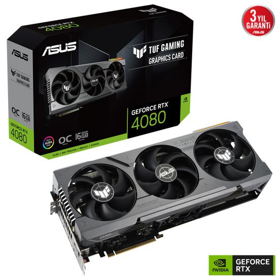 Asus TUF Gaming GeForce RTX4080 OC TUF-RTX4080-O16G-GAMING 16GB GDDR6X 256Bit DX12 Ekran Kartı