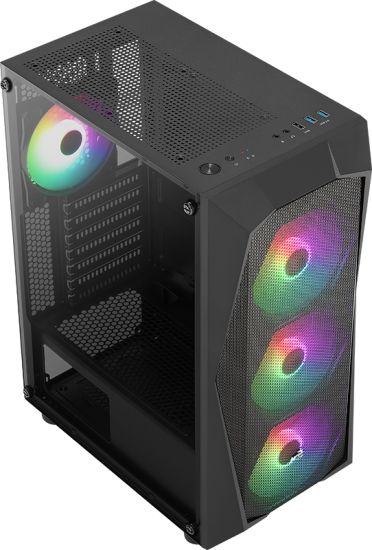 Aerocool AE-FLC-750BR  750W 80+ BR 4x120mm FRGB USB 3.0 Micro ATX-Mini ITX Siyah Kasa