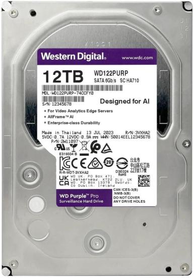 Wd 12Tb Purple Pro WD122PURP 6.0Gb-s Harddisk