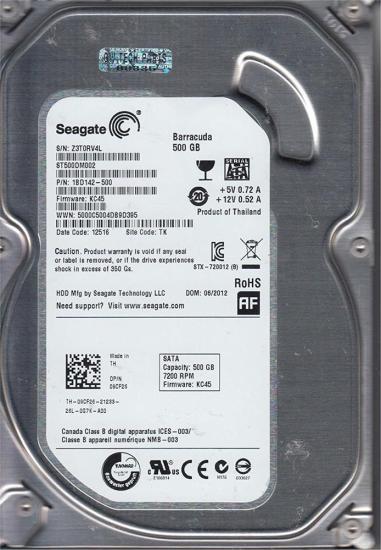 Seagate ST500DM002 500Gb 7200Rpm 3.5’’ Harddisk