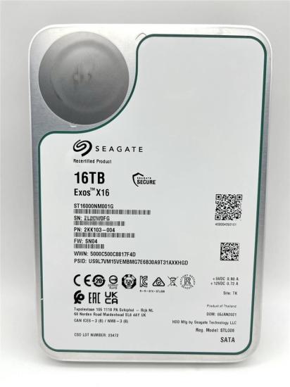 Seagate 16 Tb ST16000NM001G Exos X16 SATA Harddisk