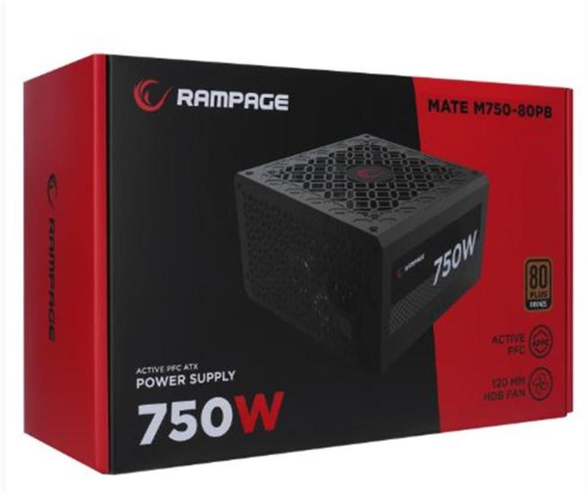 Rampage MATE M750-80PB 750W 12cm Fan Power Supply