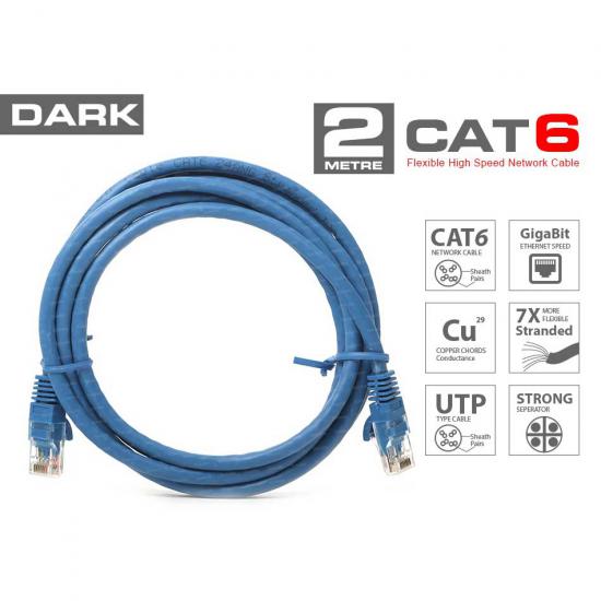 Dark DK-CB-NT6U200BU 2MT Patch Kablo Mavi̇