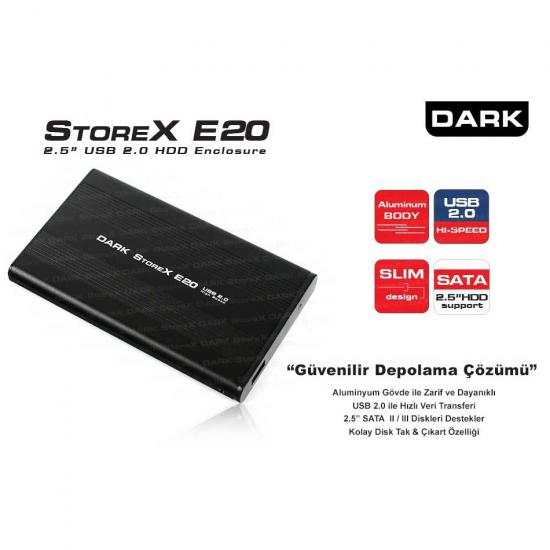 DARK DK-AC-DSE20 2.5’’ USB 2.0 SATA HDD KUTU ALUMİNYUM