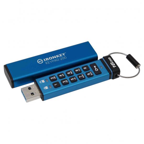 Kingston IKKP200-16GB 16GB IronKey Keypad 200, FIPS 140-3 Lvl 3 (Pending) Flash Bellek