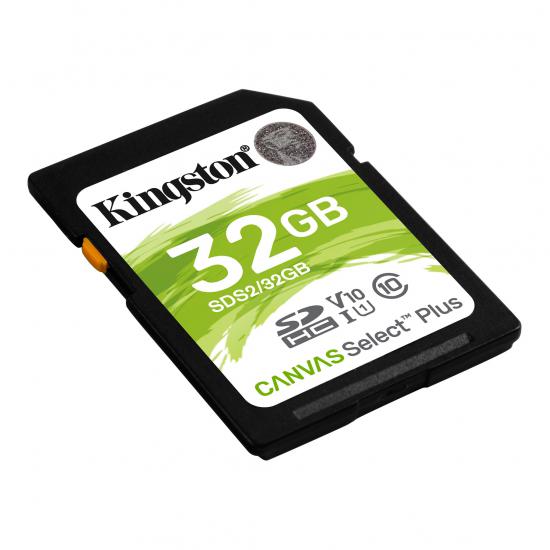 Kingston SDS2-32GB 32GB SDHC Canvas Select Plus 100R C10 UHS-I U1 V10 Hafıza Kartı