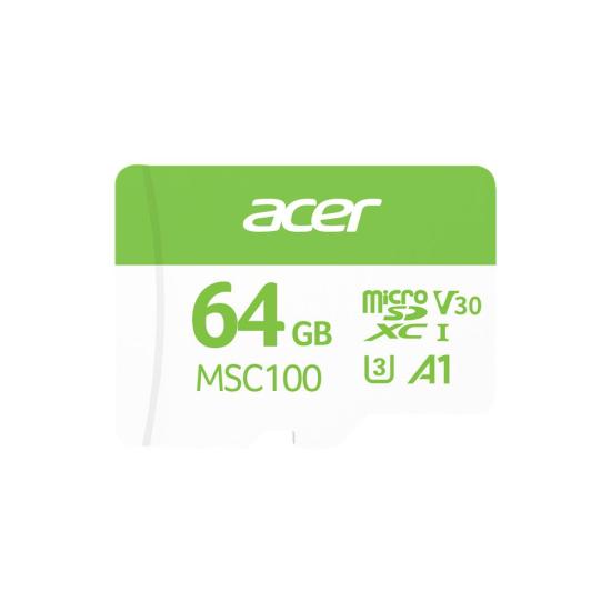 Acer MSC100 64GB microSD U3 V30 A1 Aksiyon Kamera