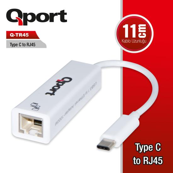 Qport Q-TR45 type-c to RJ45 Ethernet Çevi̇ri̇ci̇