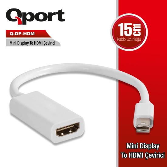 Qport Q-DP-HDM Mini Display to Hdmi Çevi̇ri̇ci̇