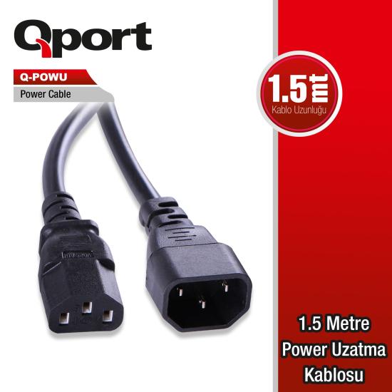 Qport Q-POWU 1.5MT Power Uzatma Kablo