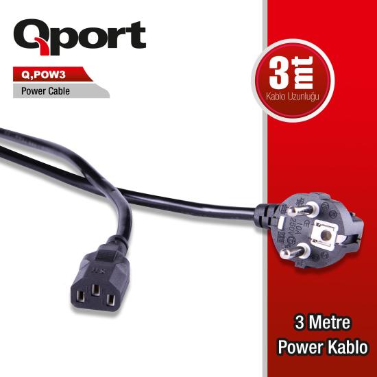 Qport Q-POW3 3MT Power Kablo