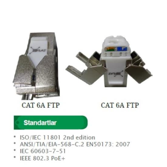 Erat EAC-C6AFTP-JCK 180 Derece CAT6A Keystone Jack