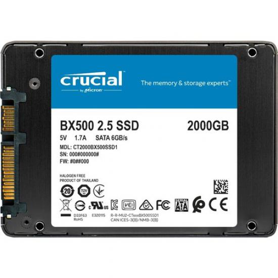 CRUCIAL BX500 2TB 540/500MB/s 2.5’’ SATA 3.0 SSD CT2000BX500SSD1