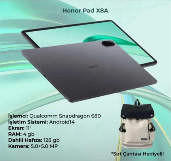 Honor Pad X8a 11’’Android Tablet Çanta Hediyeli