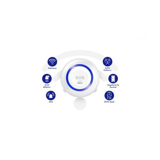 FONRİ WF3-AL1-0701-01 KR-WE571 WIFI KABLOSUZ AKILLI SOS / PANİK BUTONU