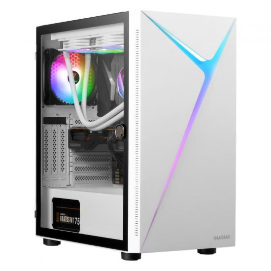 GAMDIAS ARGUS E4 ELITE WH 500W ARGB TEMPERED GLASS USB 3.0 BEYAZ GAMING KASA