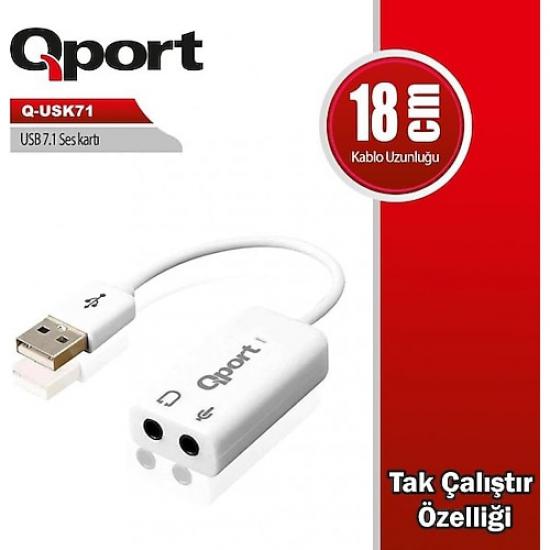 Qport Q-USK71 usb to soundcard 7.1 usb ses kartı