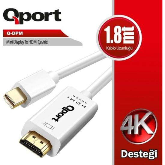 Qport Q-DPM mini display to hdmi çevirici kablo