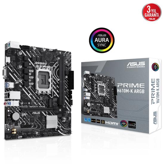 Asus Prime H610M-K Argb 2xDdr5 Hdmi 1700P Anakart