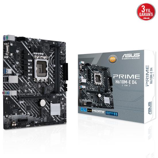 Asus Prime H610M-E D4 Csm Hdmi Dp 1700P Anakart