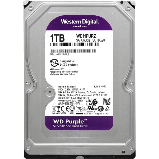 Wd Purple 1 Tb 5400Rpm 64Mb Sata3 WD11PURZ HDD