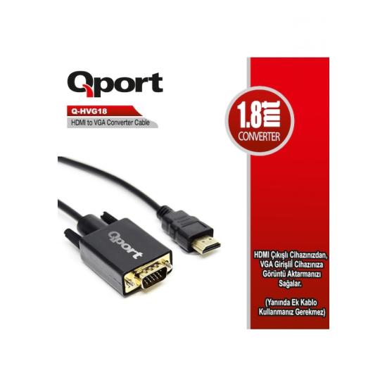 Qport Q-HVG18 1.8 Mt Hdmı To Vga Kablo