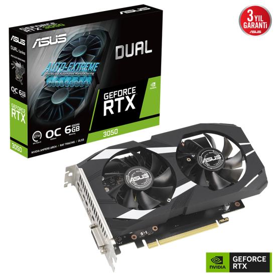 Asus DUAL-RTX3050-O6G RTX3050 6Gb Ekran Kartı