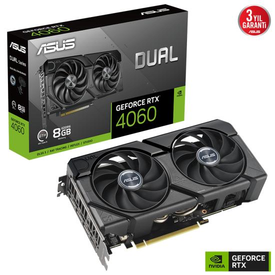 Asus DUAL-RTX4060-O8G-EVO RTX4060 8Gb Ekran Kartı