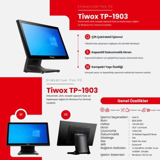 Tiwox TP-1903 I3 8Gb 128GB 18.5’’ Pos Pc