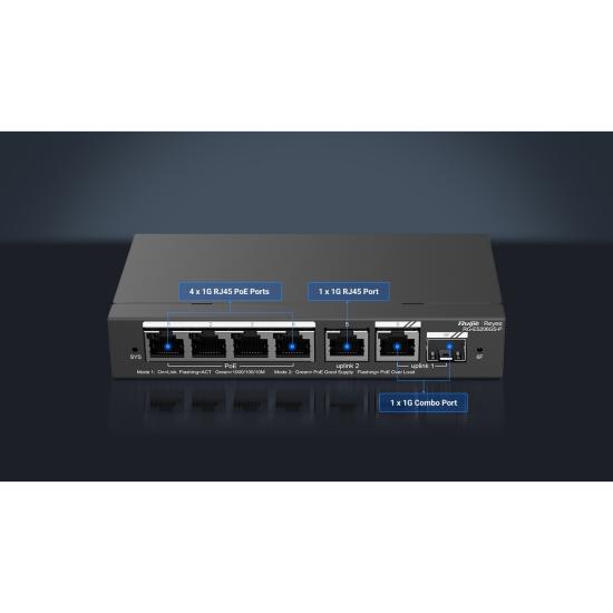 Ruijie RG-ES206GS-P 4 Port Yönetilebilir Switch