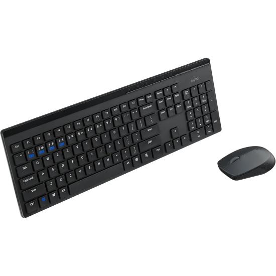 Rapoo 8110M Kablosuz Siyah Q Klavye + Mouse