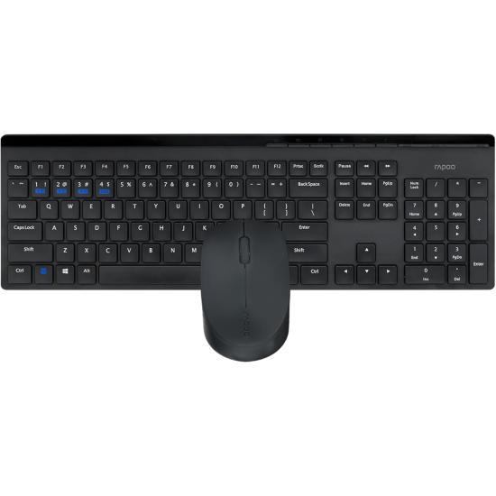 Rapoo 8110M Kablosuz Siyah Q Klavye + Mouse Set