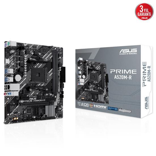 Asus Prime A520M-R 2xDDR4 Hdmı 1xM2 Am4 Anakart