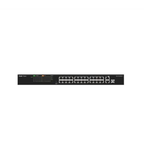 https://www.nedratek.com/Ruijie Reyee RG-ES126FGS-LP 24 Port 10/100 24 Port PoE 2 Port Uplink + 1 SFP 180 Watt Yönetilemez Rack Mount Switch