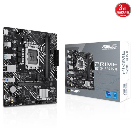 Asus H610M-F 2xDdr4 Hdmi 1xM.2 1xGLan Anakart