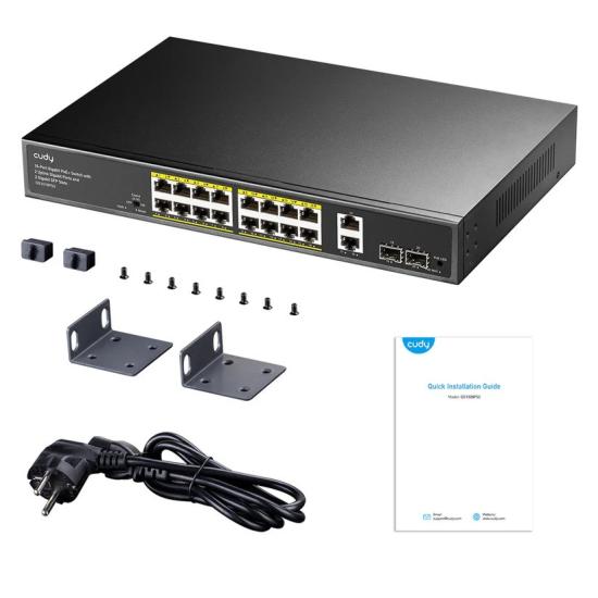 Cudy GS1018PS2 16 Port PoE+ Yönetilemez Switch