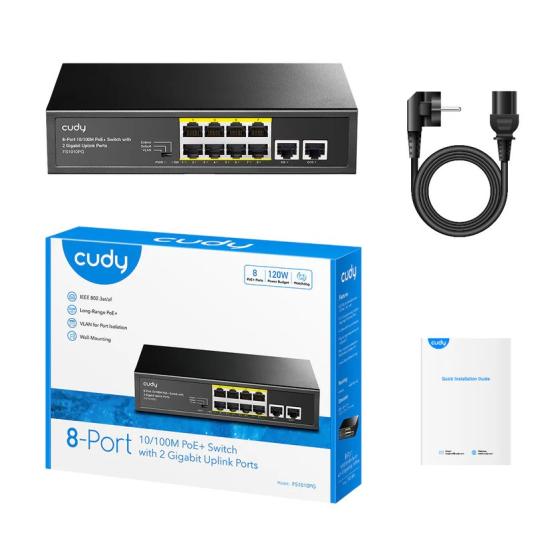 Cudy FS1010PG 8 Port PoE+ Yönetilemez Switch