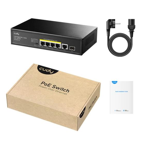 Cudy GS1005PTS1 4 Port PoE+ Yönetilemez Switch