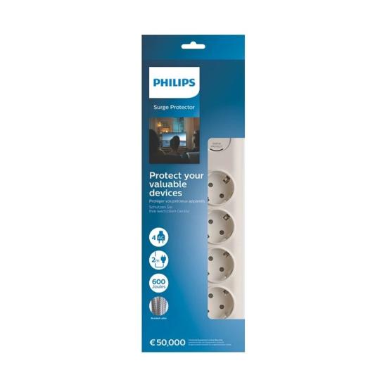 Philips SPN7040WA/62 600J 4’lü Akım Korumalı Priz