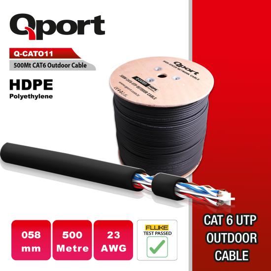QPort Q-CATO11 500mt CAT6A Outdoor Network Kablo