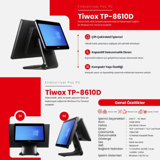 Tiwox TP-8610D I7 16Gb 256Gb 18.5’’ Pos Pc