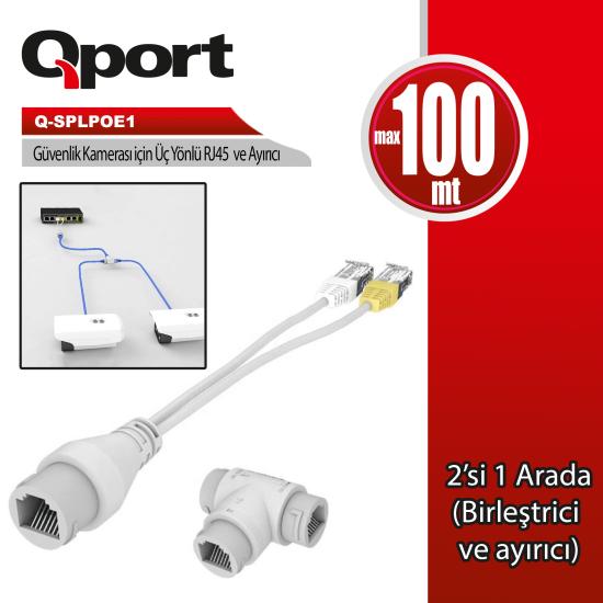 QPort Q-SPLPOE1 AG Konnektörü + Poe Splitter
