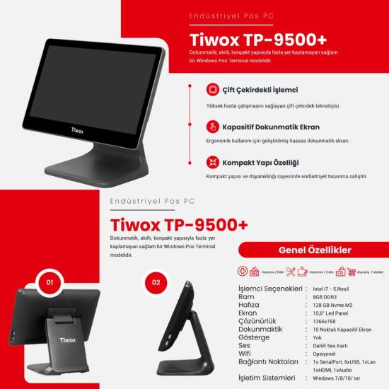 Tiwox TP-9500 Plus I7 8Gb 128Gb 15.6’’ Pos Pc