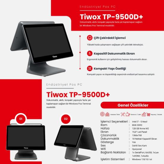 Tiwox TP-9500D Plus I7 8Gb 128Gb 15.6’’ Pos Pc