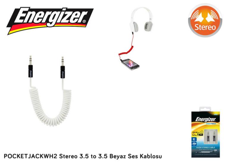 Energizer POCKETJACWH2 Stereo 3.5 to 3.5 Ses Kablo