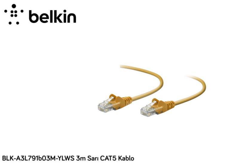 Belkin BLK-A3L791B03M-YLWS 3M Yeşil Cat5 Kablo