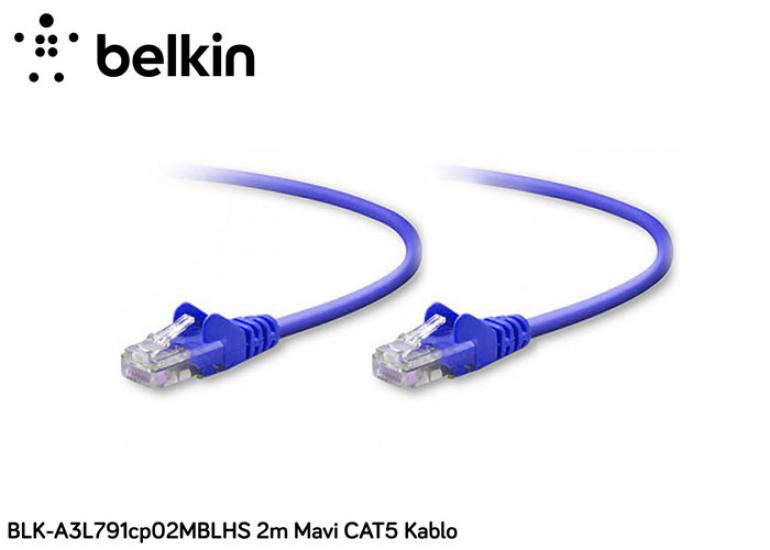 Belkin BLK-A3L791CP02MBLHS 2M Mavi Cat5 Kablo