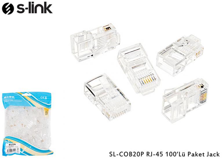 S-link SL-COB26P RJ-45 100 Lü Paket Jack FTP Yeni Nesil