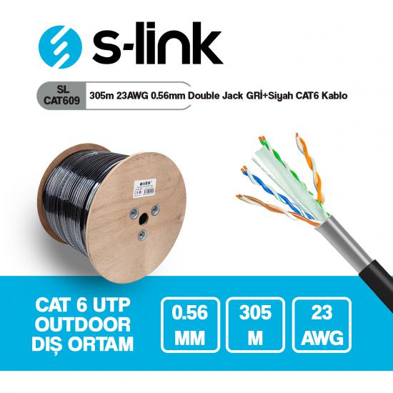 S-link SL-CAT609 305m 23AWG 0.56mm CCA Double Jack