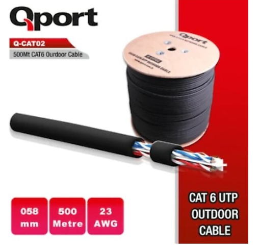QPORT Q-CATO2 500mt 23AWG 0.58MM Dış Mekan Kablo
